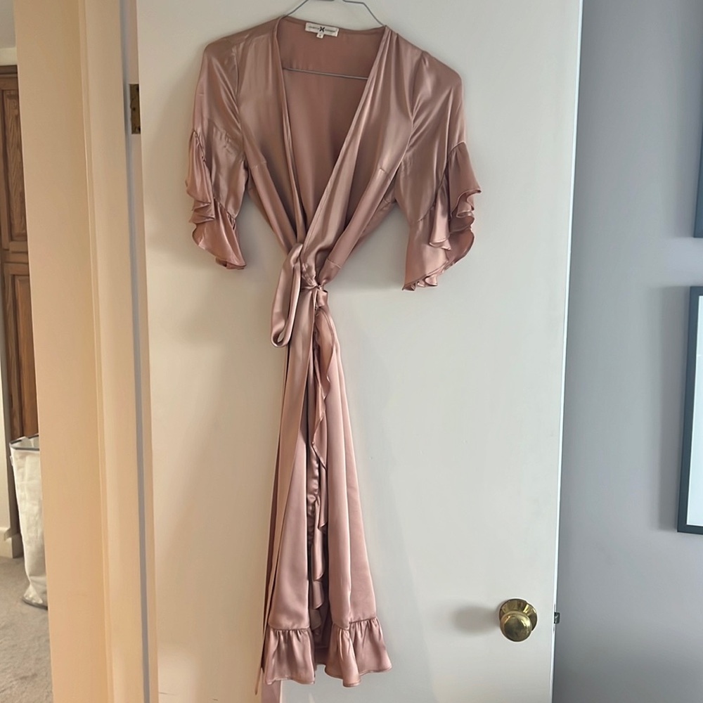 Nightcap Clothing Silk Wrap Dress